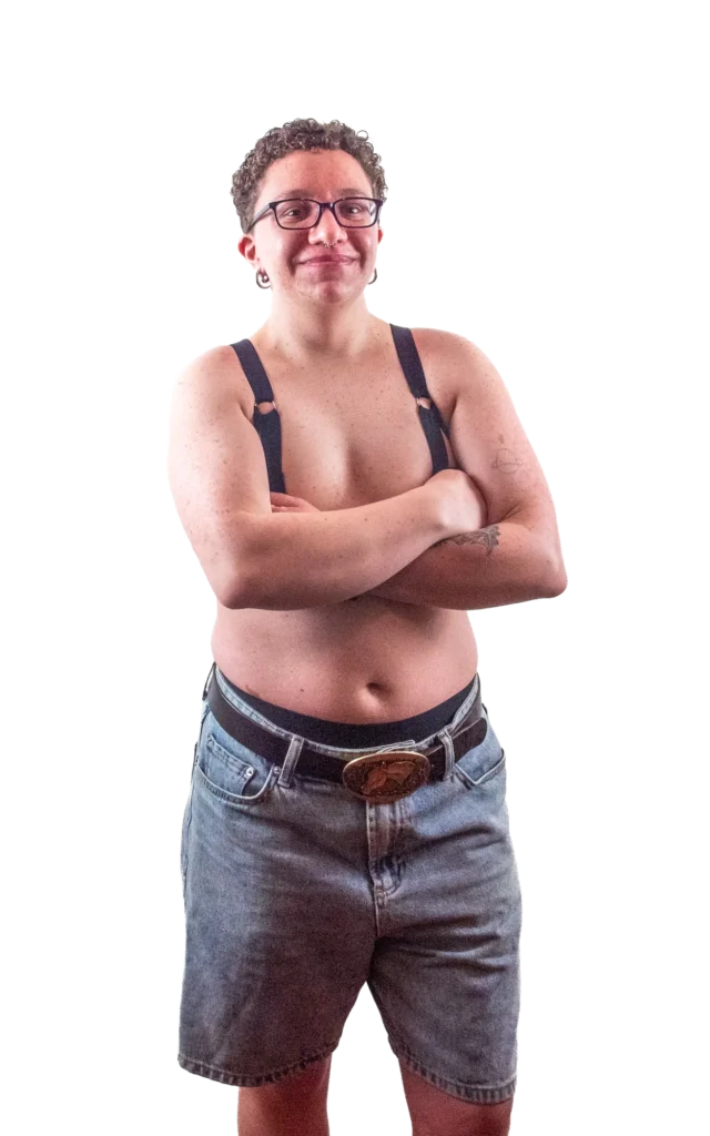 Model in a FLATstrap garment
